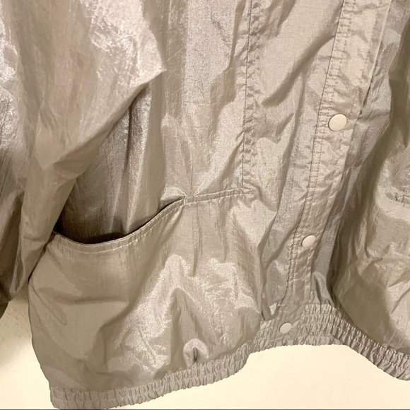 VTG HABAND Womens bomber metallic Coat Jacket Tan Fully Lined Nylon SIZE M - Picture 7 of 8